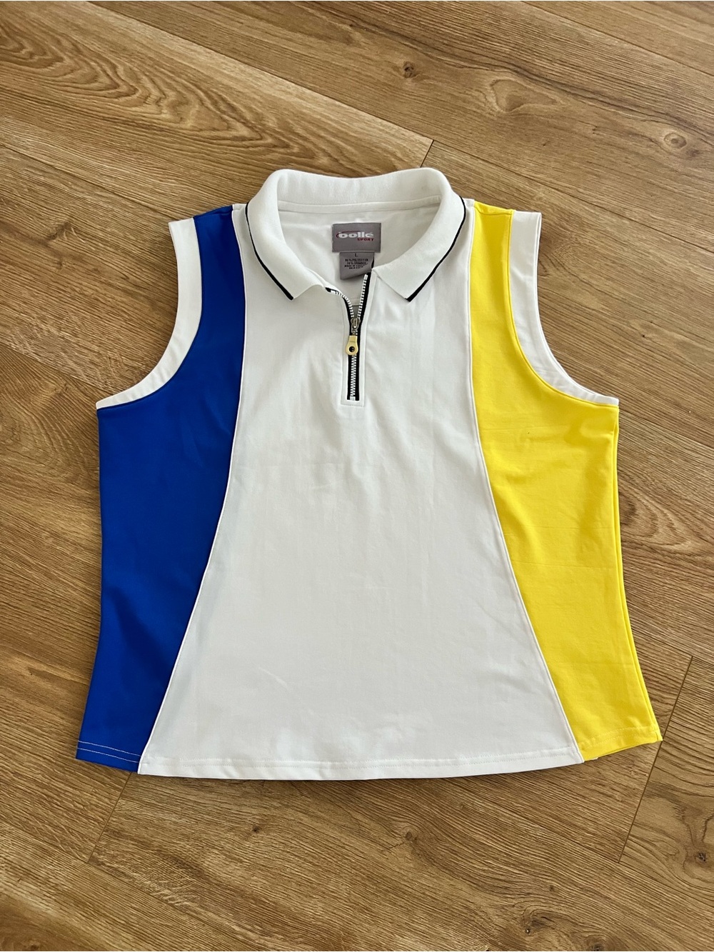 Bolle Sport Sleeveless Color Block Quarter Zip Golf Polo Shirt Women’s Size L - Picture 1 of 7